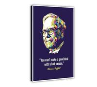 Poster su tela con citazioni motivazionali di Warren Buffett, decorazione per camera da letto, ufficio, camera da letto, regalo, 30 x 45 cm