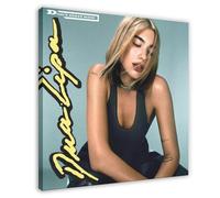 Poster su tela con copertina dell'album "Cantante Dua Lipa Don't Start Now ", decorazione artistica da parete per soggiorno, camera da letto, decorazione con cornice, 50 x 50 cm