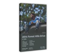 Poster su tela con copertina di album di Forest Hills Drive Rapper J Cole 2014, idea regalo per i fan, decorazione artistica da parete per soggiorno e camera da letto, 40 x 60 cm