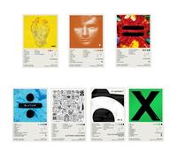 Poster su tela con copertina di album Sheeran, edizione limitata, decorazione per camera da letto, ufficio, camera da letto, regalo, decorazione (set da 7), senza cornice, 20 x 30 cm