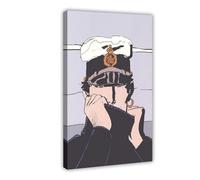 Poster su tela con gatto maltese a pelo corto anime, decorazione per camera da letto, ufficio, stanza, regalo, 30,5 cm L x 45,7 cm W