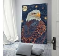 Poster su tela con illustrazione di un'aquila nel cielo stellato, decorazione artistica da parete, stampa artistica da parete per marito, fidanzato, fidanzata, su tela, personalizzato, 20 x 30 cm