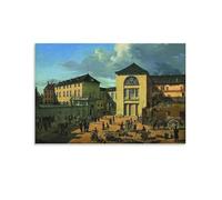 Poster su tela con immagine di Andreas Achenbach del cortile dell'Accademia, decorazione artistica da parete moderna per la casa, poster 50 x 75 cm