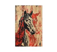 Poster su tela con immagine di cavallo e ombra, decorazione per camera da letto, ufficio, stanza, regalo, 50 x 75 cm