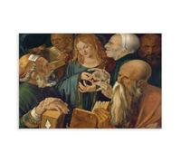 Poster su tela con immagine di Gesù tra i medici di Albrecht Dürer, decorazione per camera da letto, sport, ufficio, stanza, regalo, senza cornice, 61 x 91,4 cm