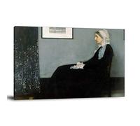 Poster su tela con immagine di James McNeill Whistler, motivo: Ritratto della madre dell'artista di James McNeill Whistler, decorazione per camera da letto, 30 x 45 cm