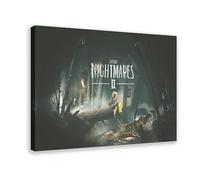 Poster su tela con immagine di Little Nightmares, decorazione per camera da letto, sport, ufficio, stanza, regalo, stile cornice, 60 x 90 cm