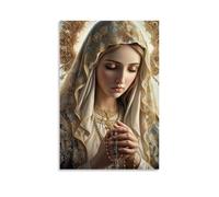 Poster su tela con immagine di Vergine Maria, decorazione classica, impermeabile, non sbiadisce, universale, decorazione artistica da parete, idea regalo per amici e insegnanti, 40 x 60 cm, senza