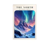 Poster su tela con la bussola d'oro del Nord, decorazione artistica da parete per soggiorno, camera da letto, 60 x 90 cm
