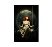 Poster su tela con la fata sull'altalena, decorazione artistica da parete per soggiorno, camera da letto, 60 x 90 cm