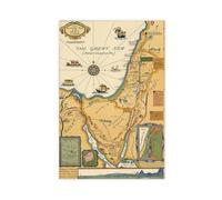 Poster su tela con la mappa della Terra Santa, 1928, decorazione per camera da letto, ufficio, stanza, regalo, 50 x 75 cm