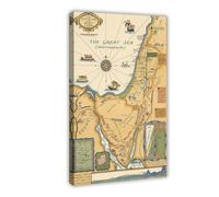 Poster su tela con la mappa della Terra Santa, 1928, decorazione per camera da letto, ufficio, stanza, regalo, 50 x 75 cm