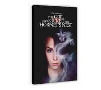 Poster su tela con la ragazza che calci il calabrone, decorazione per camera da letto, ufficio, stanza, regalo, 60 x 90 cm