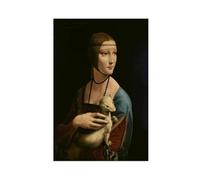 Poster su tela con la signora con l'ermellino decorazione per camera da letto, paesaggio decorativo, regalo, 30 x 45 cm