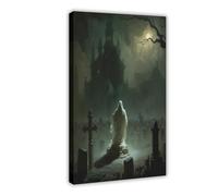 Poster su tela con lo spettro del cimitero, decorazione per camera da letto, ufficio, camera da letto, regalo, 30 x 45 cm