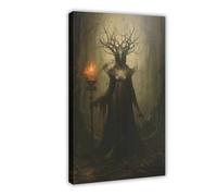 Poster su tela con lo spirito malinconico della foresta rurale oscura, decorazione per camera da letto, ufficio, camera da letto, regalo, 50 x 75 cm