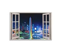 Poster su tela con luci notturne di Buenos Aires, Argentina, decorazione artistica da parete, per camera da letto, ufficio, cucina, regalo, 50 x 75 cm