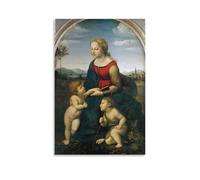 Poster su tela con Madonna con bambino e il giovane San Giovanni-Raffaello e stampa artistica da parete poster moderno per la famiglia 40,6 x 61 cm