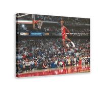 Poster su tela con Michael Jordan Dunk Basketball Player HD, decorazione per camera da letto, ufficio, camera da letto, regalo, con cornice, 50 x 75 cm