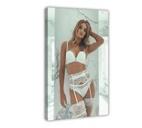Poster su tela con modella e attrice britannica Rosie Huntington-Whiteley, decorazione per camera da letto, paesaggio sportivo, decorazione per ufficio, camera da letto, regalo, con cornice, 50 x 75