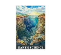 Poster su tela con motivo scienze ad acquerello, decorazione per camera da letto, ufficio, camera da letto, regalo, 60 x 90 cm