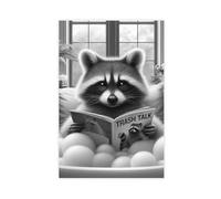 Poster su tela con procione che legge un libro nella vasca da bagno, decorazione per camera da letto, ufficio, stanza, regalo, 60 x 90 cm