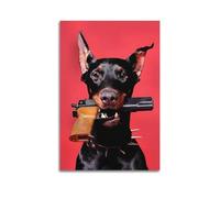 Poster su tela con ritratti di animali carini e divertenti, per soggiorno, camera da letto, sala giochi, ufficio, 20 x 30 cm