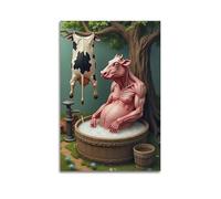 Poster su tela con ritratti di animali carini e divertenti, per soggiorno, camera da letto, sala giochi, ufficio, 20 x 30 cm