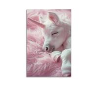 Poster su tela con ritratti di animali carini e divertenti, per soggiorno, camera da letto, sala giochi, ufficio, 50 x 75 cm