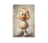 Poster su tela con ritratti di animali carini e divertenti, per soggiorno, camera da letto, sala giochi, ufficio, 40 x 60 cm