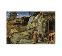 Poster su tela con San Francesco nel deserto di Giovanni Bellini, decorazione per camera da letto, sport, ufficio, stanza, regalo, senza cornice, 50 x 75 cm