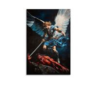 Poster su tela con San Michele Arcangelo, pittura artistica da parete, decorazione per la casa, album musicale, decorazione da parete, stile classico, senza cornice, 60 x 90 cm