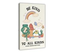 Poster su tela con scritta "Be Kind To All Kinds", decorazione per camera da letto, ufficio, stanza, regalo, 50 x 75 cm