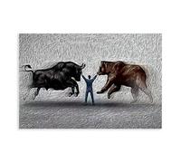 Poster su tela con scritta "Control the Market,Don't Be A Bull, Don't Be A Bear... Play Both Sides And Come Out" vittorioso, decorazione per camera da letto, sport, ufficio, stanza, regalo, senza
