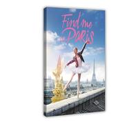 Poster su tela con scritta "Find Me in Paris", decorazione per camera da letto, ufficio, stanza, regalo, 50 x 75 cm