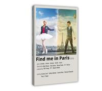 Poster su tela con scritta "Find Me in Paris", decorazione per camera da letto, ufficio, stanza, regalo, 60 x 90 cm