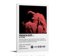 Poster su tela con scritta "French Exit by TV Girl", decorazione classica impermeabile che scolorisce, decorazione universale, pittura per amici e insegnanti, 20 x 30 cm, con cornice