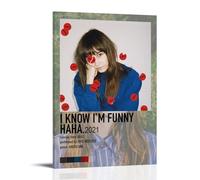 Poster su tela con scritta "I Know I'm Funny Haha-Faye Webster", decorazione artistica da appendere per la casa, per bar, decorazione artistica da parete per interni ed interni, con cornice, stile 50