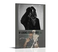 Poster su tela con scritta "If looks could kill-destroy lonely", decorazione artistica da parete per camera da letto, poster artistico, stampa artistica, stampa retrò, decorazione per la casa e la