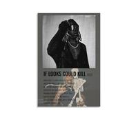 Poster su tela con scritta "If looks could kill-destroy lonely", decorazione artistica da parete per camera da letto, poster artistico, stampa artistica, stampa retrò, decorazione per la casa e la