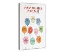 Poster su tela con scritta in inglese "Things that need to release" CBT DBT Therapy Counseling e sollievo dall'ansia e psicologia, decorazione artistica da parete per soggiorno e camera da letto, 30 x