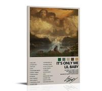 Poster su tela con scritta "It's Only Me Album Lil Baby", decorazione classica, impermeabile, non sbiadisce, universale, idea regalo per amici e insegnanti, 40 x 60 cm, con cornice