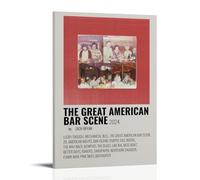 Poster su tela con scritta "The Great American Bar" di Zach Bryan, decorazione artistica da parete per camera da letto, poster, stampa artistica, stampa retrò, decorazione per la casa e la camera da