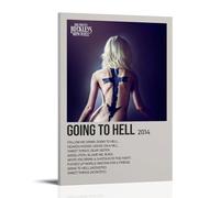 Poster su tela con scritta "The Pretty Reckless Going to Hell", stampa artistica da appendere per casa, bar, decorazione artistica da parete per interni ed interni, con cornice, stile 40 x 60 cm