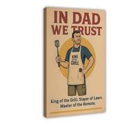 Poster su tela con scritta "We Believe in Dad-The Hilarious Super Dad", decorazione per camera da letto, ufficio, camera da letto, regalo, 60 x 90 cm