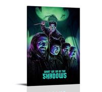 Poster su tela con scritta "What We Do in The Shadows", decorazione classica, impermeabile, con scolorimento, universale, idea regalo per amici e insegnanti, 50 x 75 cm, con cornice