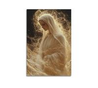 Poster su tela con simbolo religioso della Beata Vergine Maria Nostra Signora di Guadalupe, decorazione artistica da parete per soggiorno, camera da letto, 60 x 90 cm, senza cornice, stile