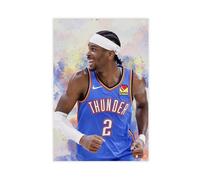 Poster su tela con stampa artistica da parete con Shai Gilgeous-Alexander Basketball (2), 30 x 45 cm