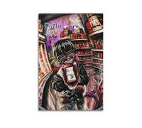 Poster su tela con stampa artistica da parete di Lil Uzi Vert con proposta di rapper disegnato e autografata, stampa artistica da parete per camera da letto, 20 x 30 cm, senza cornice