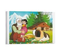 Poster su tela con stampa artistica su tela di Heidi, una ragazza delle Alpi Anime Clara Sesemann e arte da parete moderna decorazione per la famiglia, 30 x 45 cm
